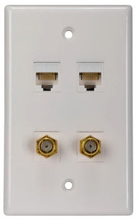 Dual-Coax Wall Plate, Dual Cat5/6