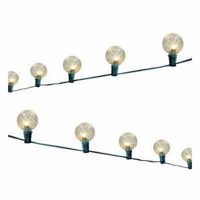 Faceted Oversized LED C-Bulb Light String, Warm White, Green Wire, 20-Ct.