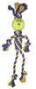 Petsport Twisted Chews Blue/Yellow Cotton Braided Rasta Man Rope with Tennis Ball Dog Toy 1 pc