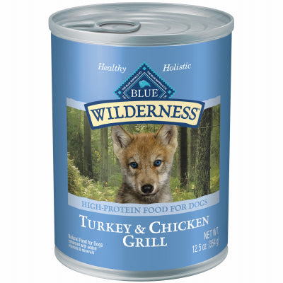 Blue Buffalo  Blue Wilderness  Turkey and Chicken  Dog  Food  Grain Free 12.5 oz. (Pack of 12)