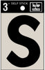 Hy-Ko 3 in. Black Vinyl Letter S Self-Adhesive 1 pc. (Pack of 10)