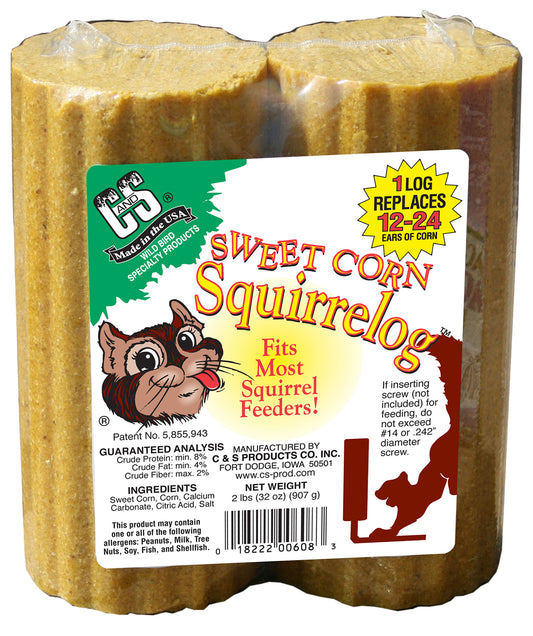 C&S CS611 32 Oz Nut'N Sweet Corn Squirrelog Refill (Pack of 12)