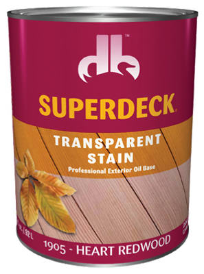 Superdeck Transparent Satin Heart Redwood Oil Wood Stain 1 qt. (Pack of 6)