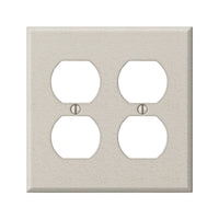 Amerelle Contractor Metallic 2 gang Stamped Steel Duplex Outlet Wall Plate 1 pk