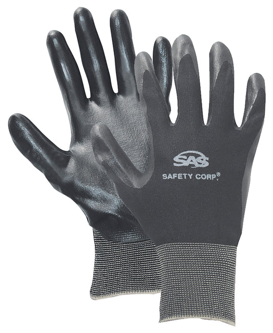 Sas Safety Corporation 640-1909 Large Black Nitrile Coated Gloves