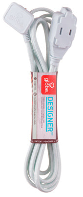 Designer Extension Cord, 3-Outlet, Mint, 9-Ft.