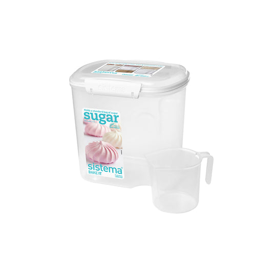 Sistema Klip It Clear Plastic Phthalate & BPA Free Sugar Container 81.15 oz. with Lid