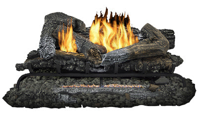 Fireplace Log Set With Remote, Natrual or LP Gas, Vent-Free, 33,000-BTU, 24-In.