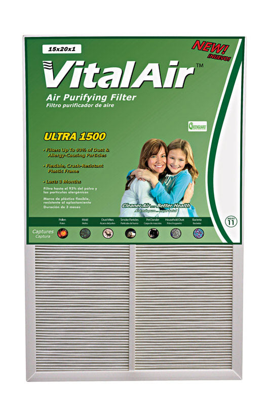 Vitalair Air Filter 15 " X 20 " X 1 " Electrostatically Charged Merv11