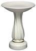 Miller White Plastic 27.25 in. Bird Bath with Stand