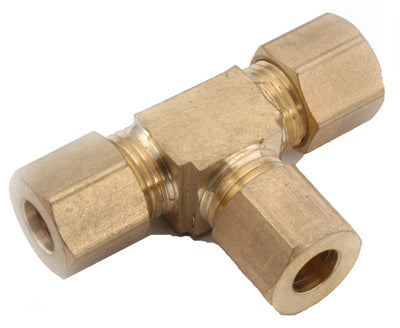 Anderson Metals 3/8 in.   Compression  T X 3/8 in.   D Compression  Brass Tee