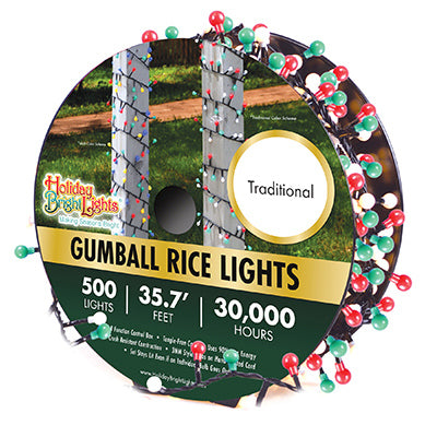 LED Gumball Cluster Rice Lights, 35.5-Ft., Traditional Multi, 500-Ct.