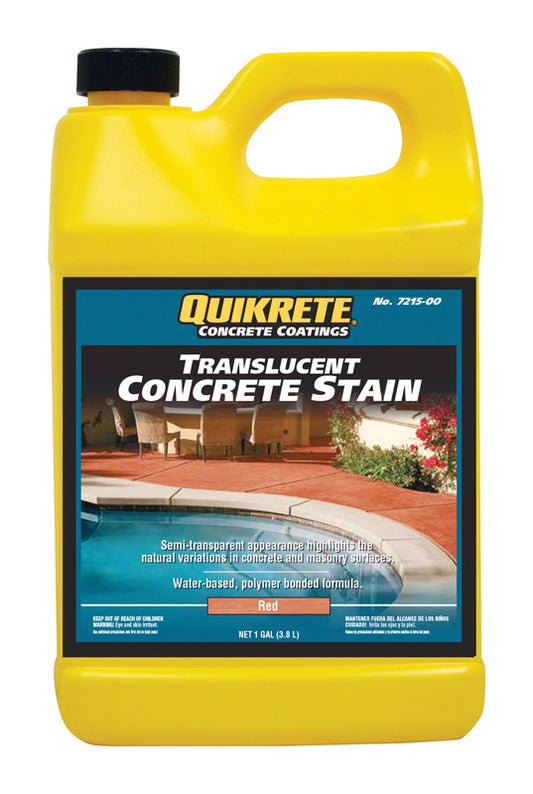 Quikrete Semi-Transparent Red Water-Based Concrete Stain 1 gal. (Pack of 4)