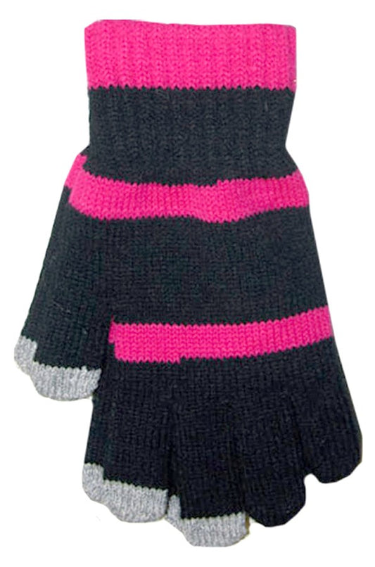 Boss Gloves BTP-GLV-BLKPNK Black & Pink Knit Touch Screen Glove                                                                                       