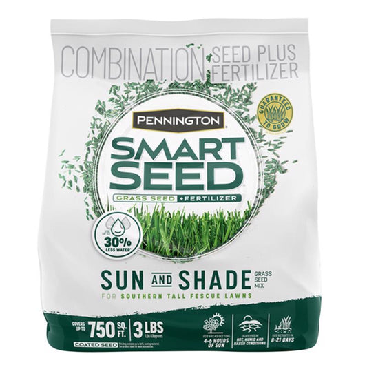 Pennington Smart Seed Tall Fescue Grass Sun or Shade Grass Seed & Fertilizer 3 lb