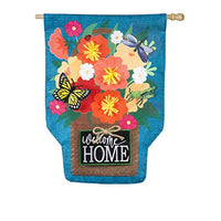 GARDEN FRIENDS BURLAP FLAG