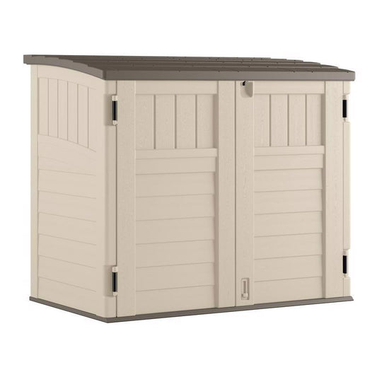 Suncast 4 ft. x 2 ft. Plastic Horizontal Storage Shed with Floor Kit Gray