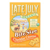 Late July Snacks Organic Bite Size Crackers - Cheddar Cheese - Case of 12 - 5 oz.