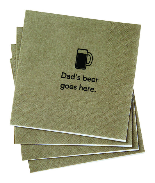 Hallmark Dads Beer Goes Here Napkins Paper 20 pk (Pack of 4)