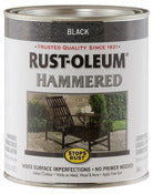 Rust-Oleum Stops Rust Black Gloss Hammered Metal Finish Paint 1 qt.