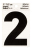 Hy-Ko 3 in. Reflective Black Vinyl Number 2 Self-Adhesive 1 pc. (Pack of 10)