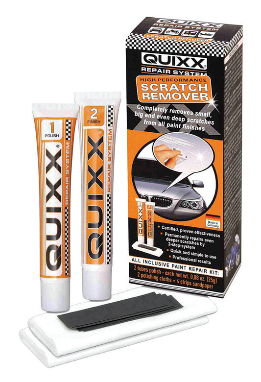 Quixx Plastic Metallic Exterior White System Paint Scratch Remover Kit