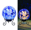 Alpine Blue Glass 11 in. H LED Gazing Ball