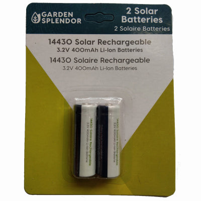 Solar Rechargeable Batteries, 14430, 2-Pk.