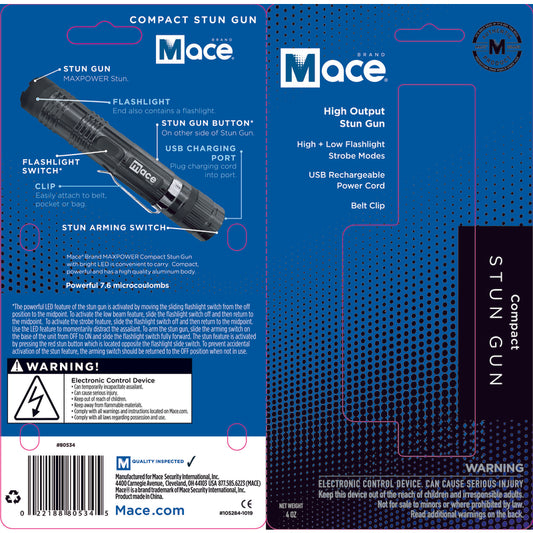 Mace Black Aluminum Stun Gun