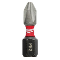 Milwaukee  SHOCKWAVE  Phillips  2   x 1 in. L Impact Insert Bit  Alloy Steel  15 pc.