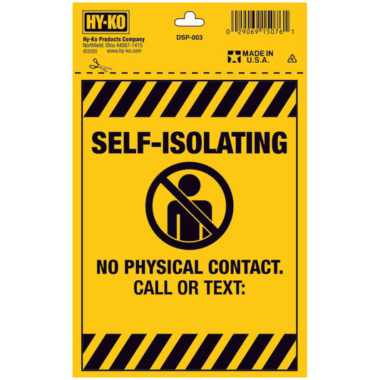 Hy-Ko English White Social Distancing Sign 7 in. H x 5 in. W (Pack of 10)