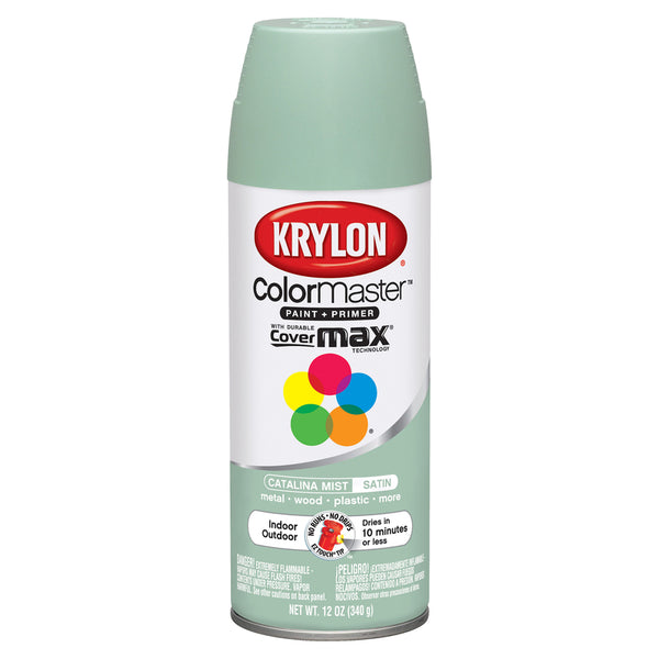 Pintura en aerosol Krylon ColorMaster Satin Catalina Mist de 12 oz (paquete de 6)