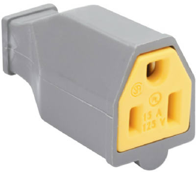 Construction Connector, High-Impact Thermoplastic, 15-Amp, 125-Volt, Gray