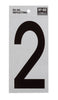 Hy-Ko 6 in. Reflective Black Vinyl Number 2 Self-Adhesive 1 pc. (Pack of 10)
