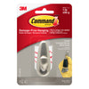 3M Command 2-5/8 In. L Brushed Nickel Metal Small Forever Classic Coat/Hat Hook 1 Lb. Capacity