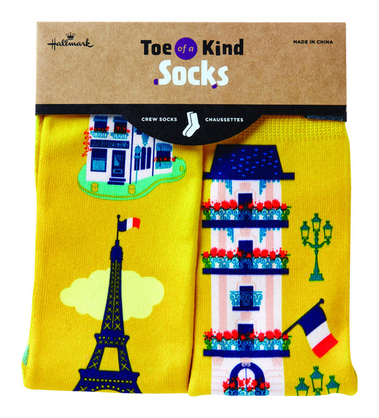 Hallmark Paris Crew Socks Polyester 1 pk (Pack of 2)
