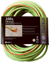 100-Ft. 12/3 SJTW  Neon Lime Green Outdoor Extension Cord