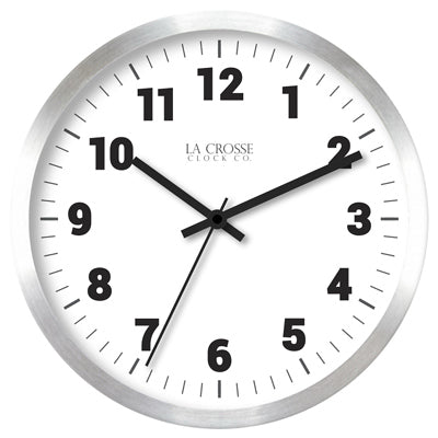 Wall Clock, Brushed Silver Metal, 10-In.