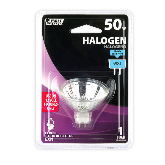 Feit Electric 50 W MR16 Floodlight Halogen Bulb 500 lm Bright White 1 pk