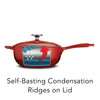 3 Qt Enameled Cast-Iron Series 1000 Covered Saucier - Gradated Red