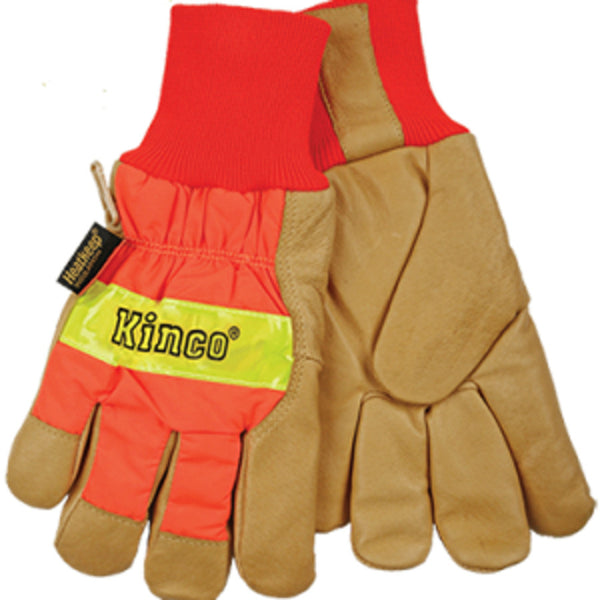 HI-VIS ORG KNIT GLV L