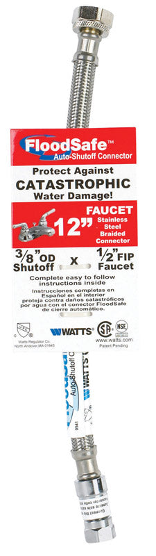 SureDry B&K 1/2 in.   FIP  T X 3/8 in.   D OD 12 in.   Stainless Steel Faucet Supply Line
