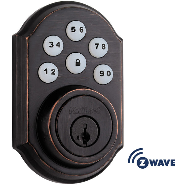 910CNT ZW500 15 SMT CP Z-Wave - Cerrojo contemporáneo - Níquel satinado