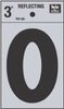 Hy-Ko RV-50/0 3" Black Vinyl Self-Stick Reflective Number 0 (Pack of 10)