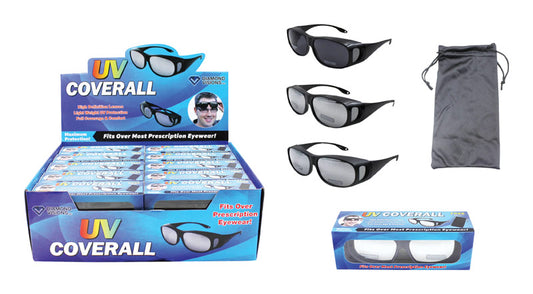 Diamond Visions UV Coverall Black Sunglasses (Pack of 20).