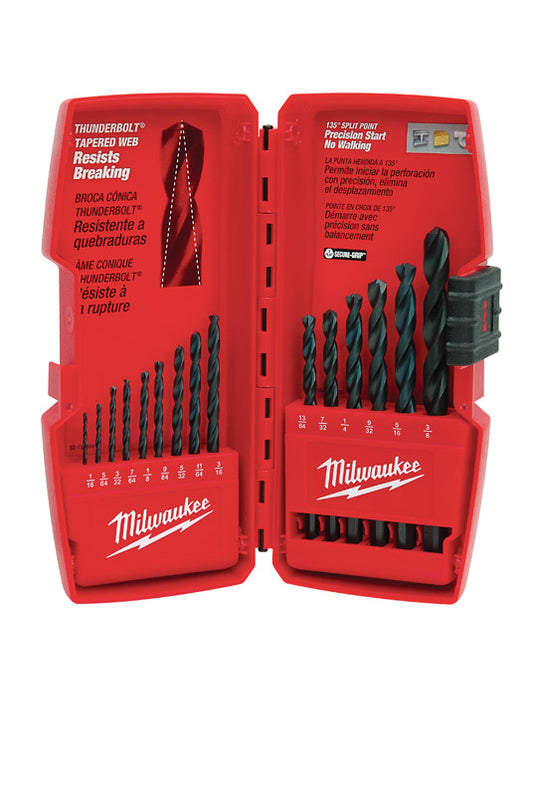 Milwaukee Thunderbolt Black Oxide Drill Bit Set 15 pc