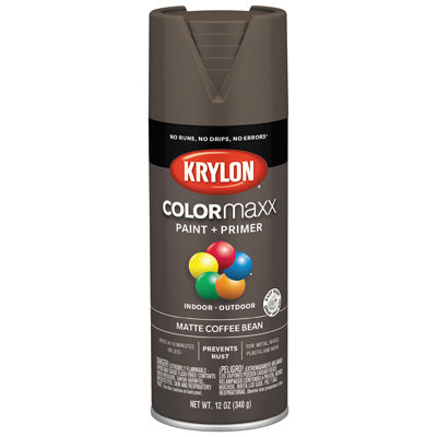 COLORmaxx Spray Paint, Coffee Bean, Matte, 12-oz.