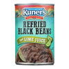 Kuner Refried Black Beans - Case of 12 - 16 OZ