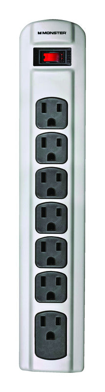 Monster  Just Power It Up  4 ft. L 7 outlets Power Strip  Gray