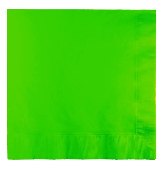 Creative Converting 803123B 5" Lime Green 2-Ply Beverage Napkins 50 Count                                                                             